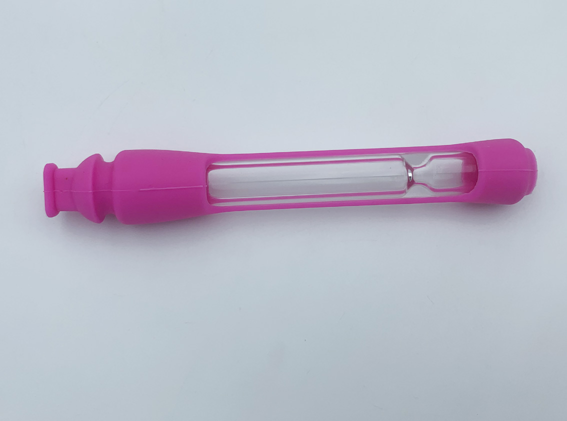 Glass Og Pipe Colored Silicone Cover High Borosilicate Material Solid Glass Pipe