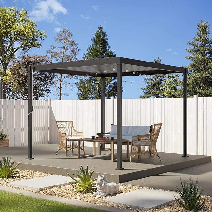 Bioclimatic 4X3 Motorize Outdoor Waterproof Remote Control Aluminum Pergola