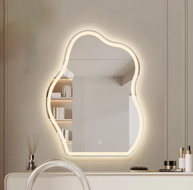 Stylish Three-Color Illuminated Bathroom Cosmetic Mirror with Fog Resistance
