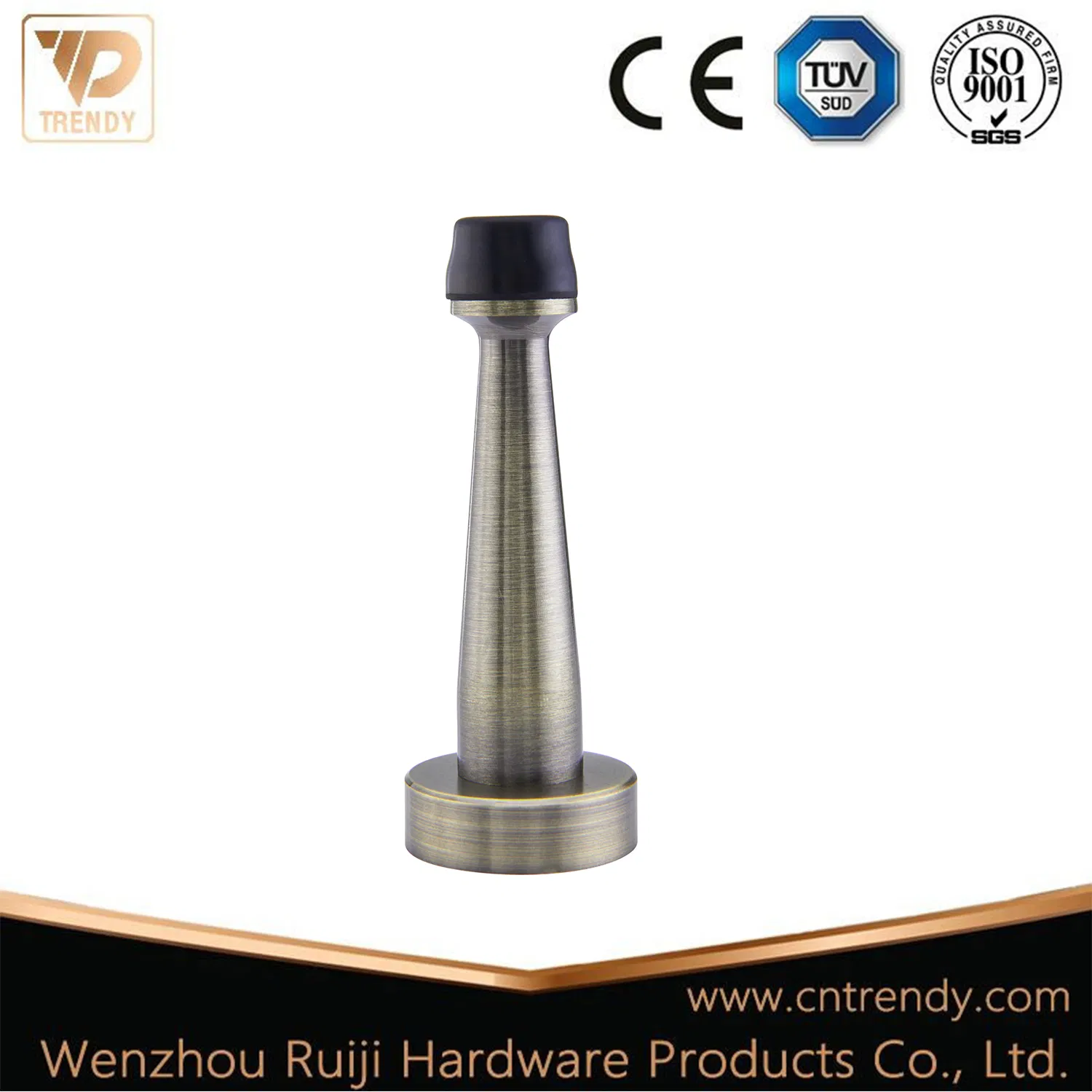 Matt Antique Wall Suction Brass Indoor Wooden Door Hardware Zinc Alloy Door Stopper