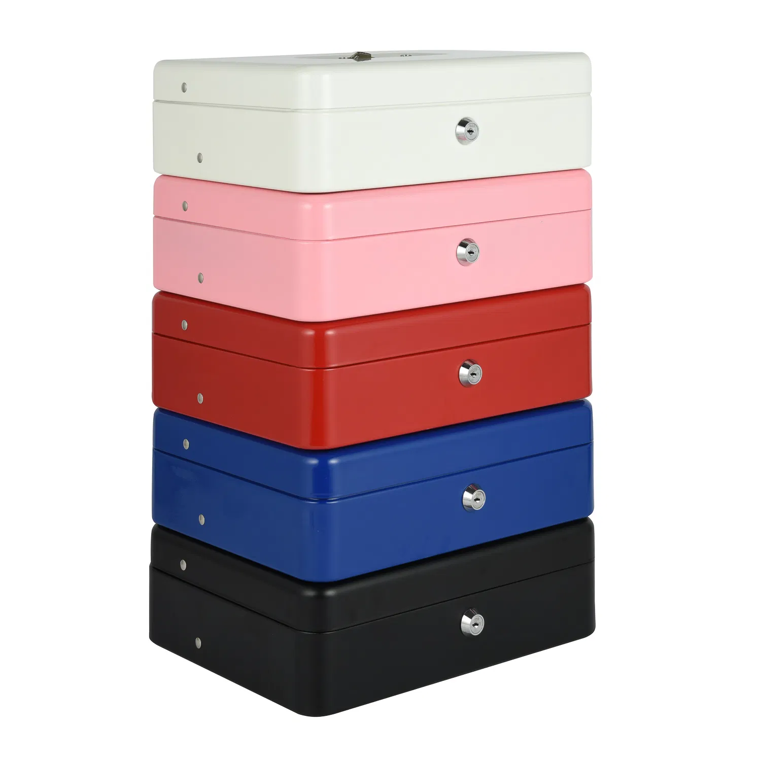 Large Steel Color Custom Double-Layer Money Safe Cash Register Petty Slotted Cash Box