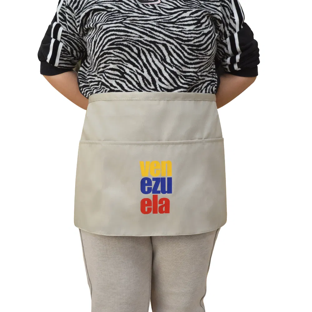 Wholesale Black Half Apron Server Apron Waist Aprons with 3 Pockets for Waitress
