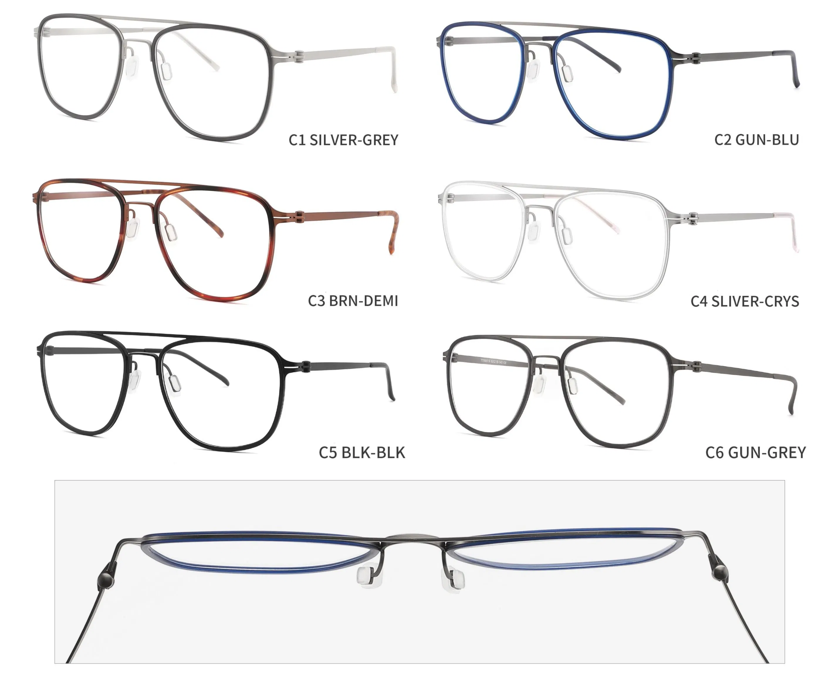 Super Thin Tr90 with Matte Metal Optical Frames for Men