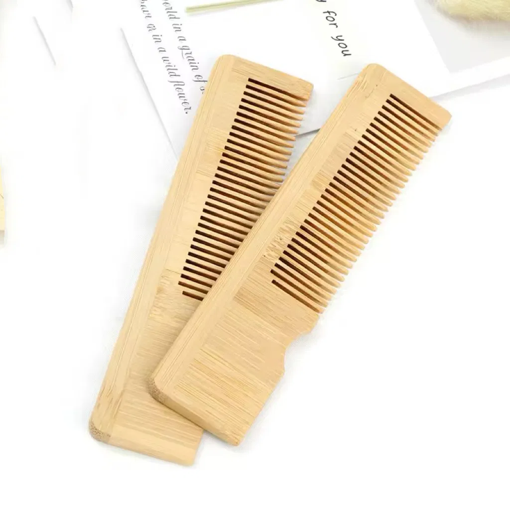 Wholesale Natural, Eco-Friendly, High-Quality Bamboo Hair Care Anti-Static Wide-Tooth Comb