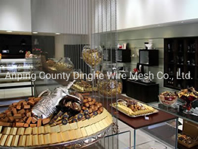 Stainless Steel Woven Wire Drapery Installed Side Stair