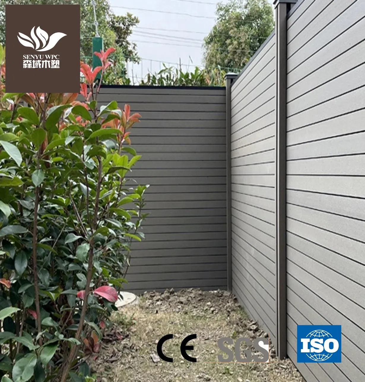 Outdoor Vertical Windbreak Fence Design WPC Garden Wood Fence Panels Wholesale