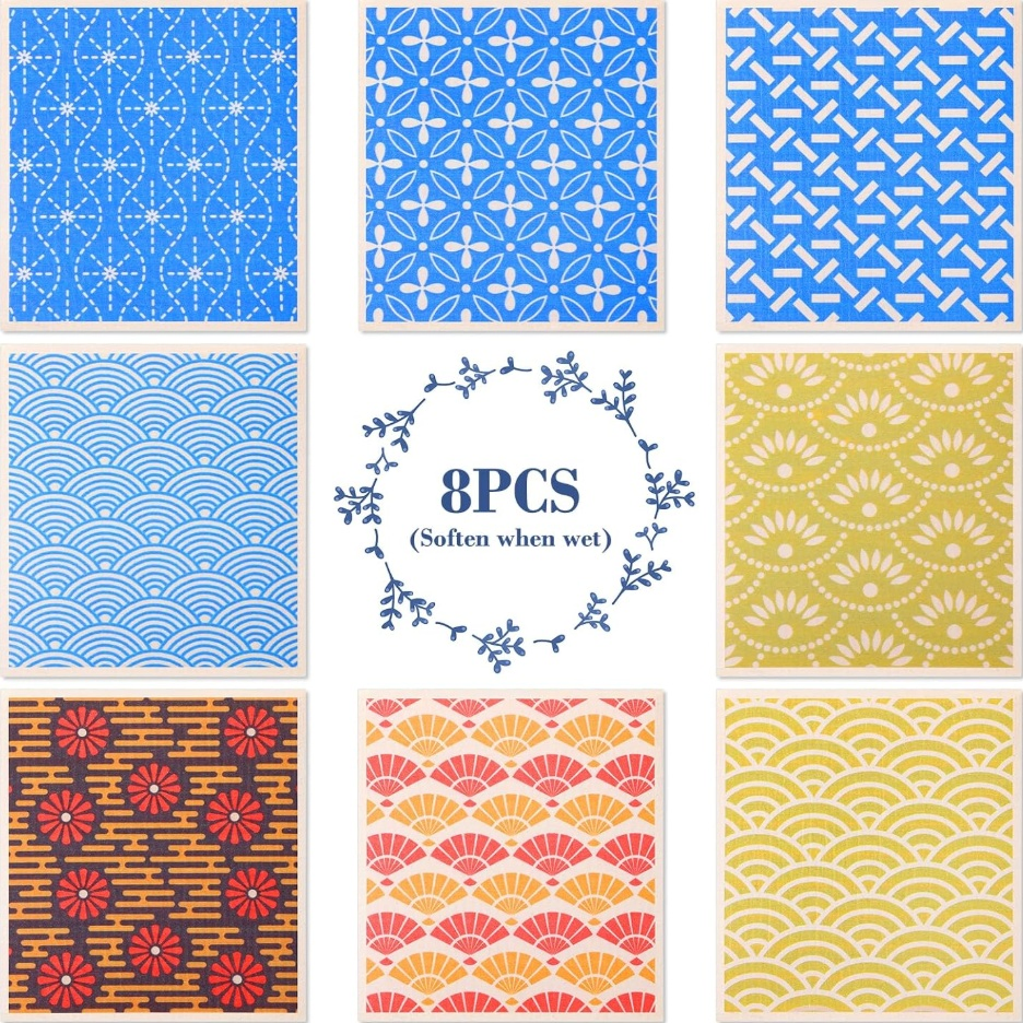 Swedish Dish Cloths (10 pack) Oversized, Assorted Prints, Reusable & Compostable Dishcloth