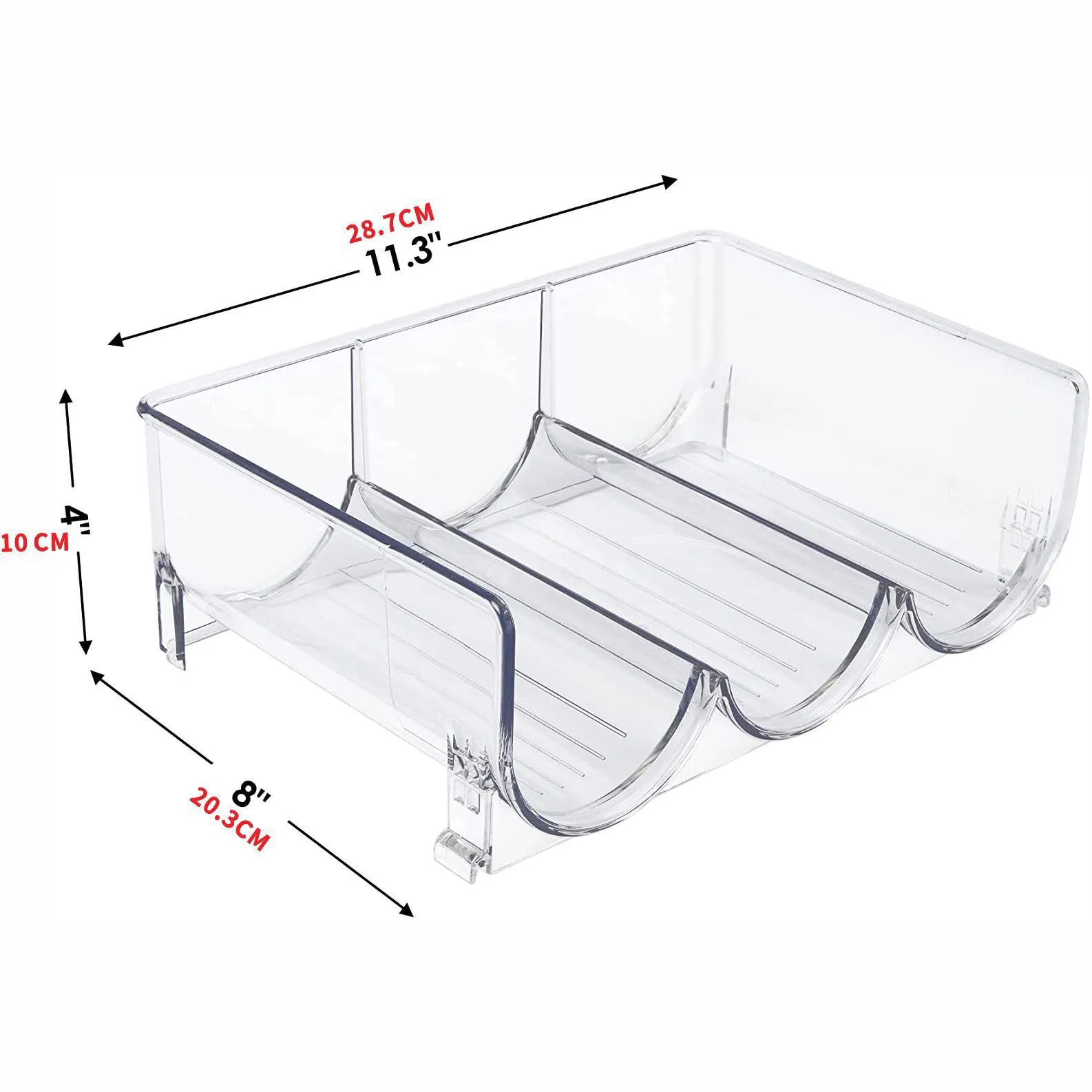 Прозрачная полка для бутылок в холодильник, 2 шт