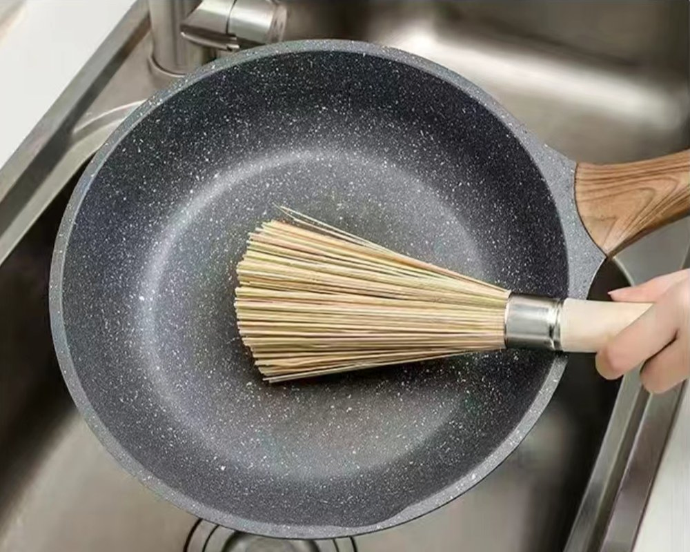 Kitchen Cleaning Brush, Bamboo Brush, Scrubbing