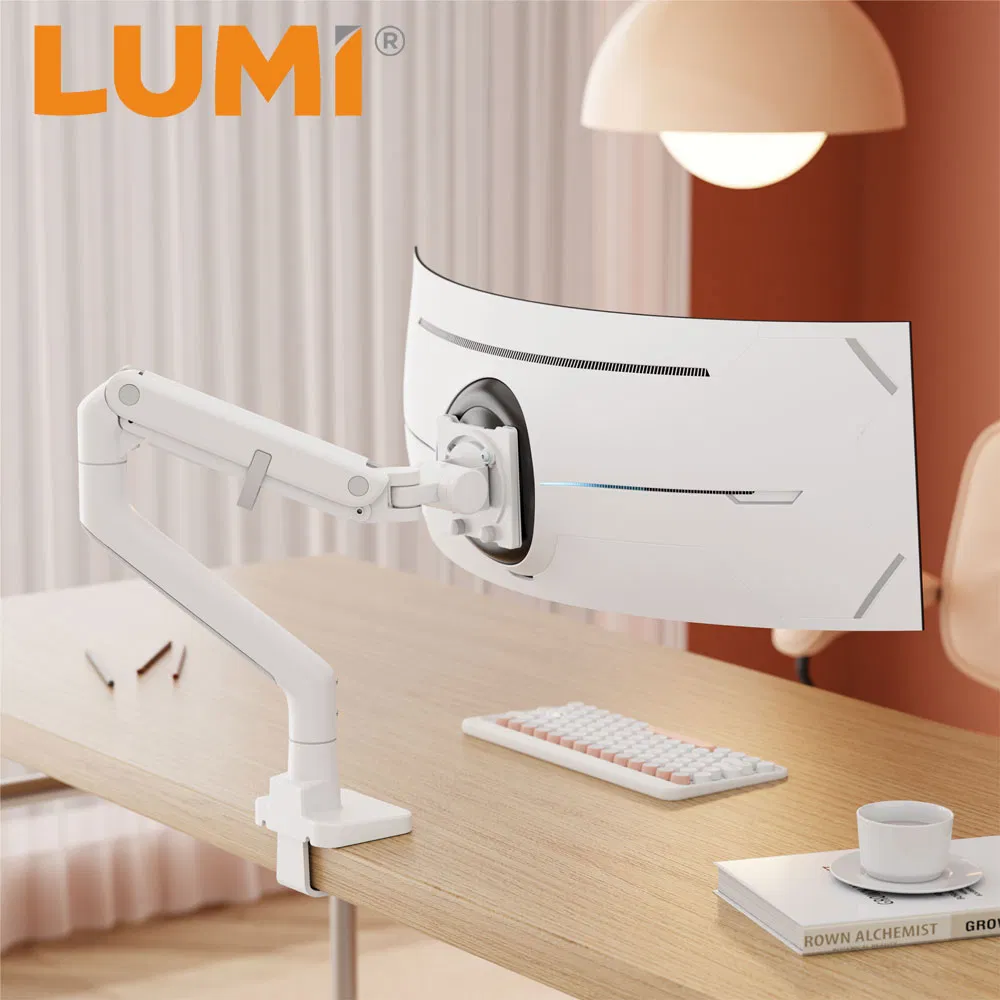 24"-57" 27kg Heavy Duty Gas Spring Monitor Arm Adjustable Computer Screen Holder VESA Desk Mount Single Ultrawide Monitor Stand Bracket