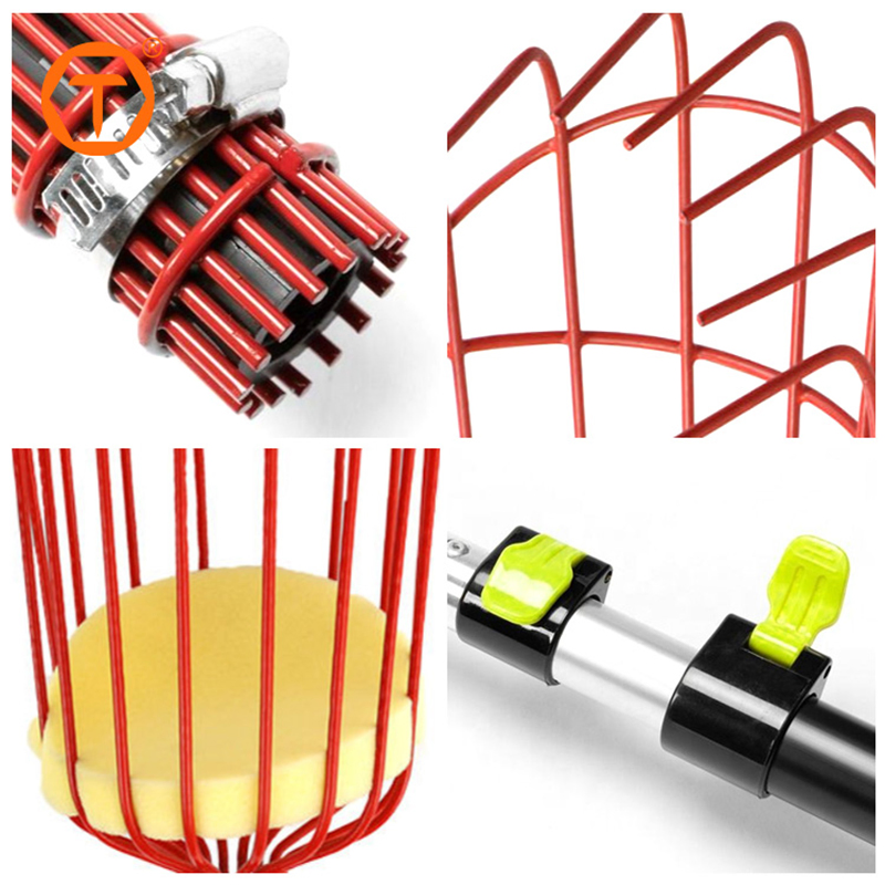 1.25-3.6m Manual Fruit Grabber Apple Olive Avocado Mango Tree Telescoping Fruit Picker Tool with Basket Adjustable Pole