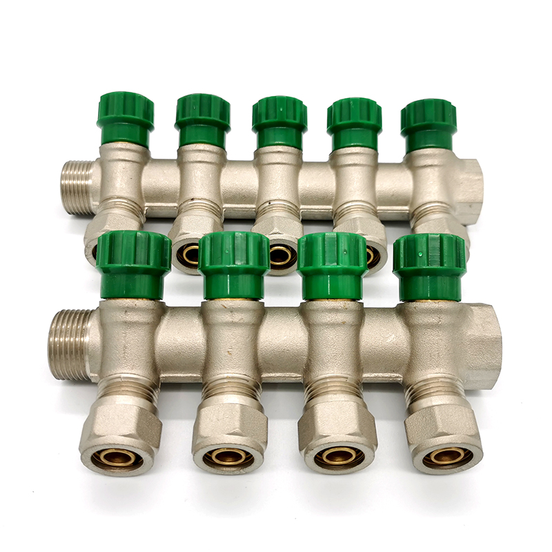 2-6 Ways Forged Brass Manual Radiant Heat Manifold House Heating Set Manifold Exhaust