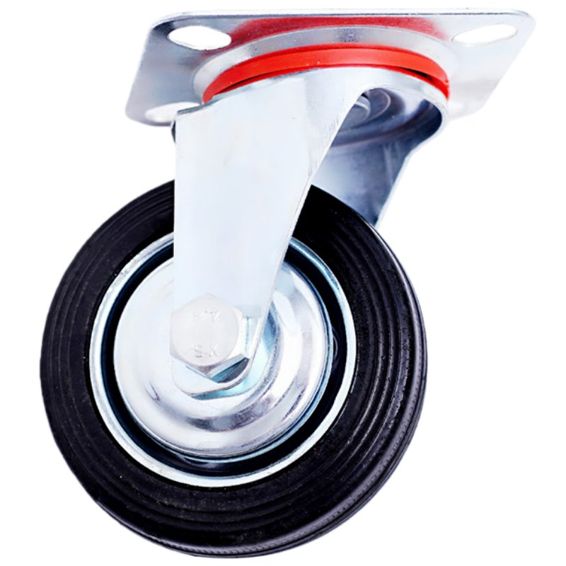 Ultra Quiet Wear Resistant Medium Duty Rubber Swivel Caster Wheel
