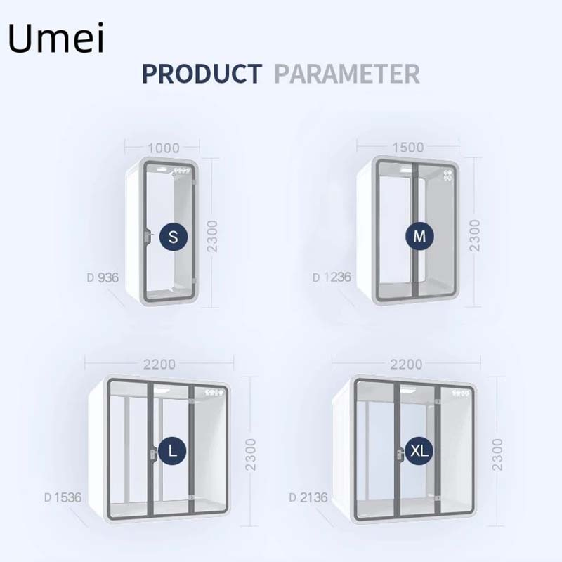 Easy Install Movable Soundproof Booth with Built-in Lighting Office Pod