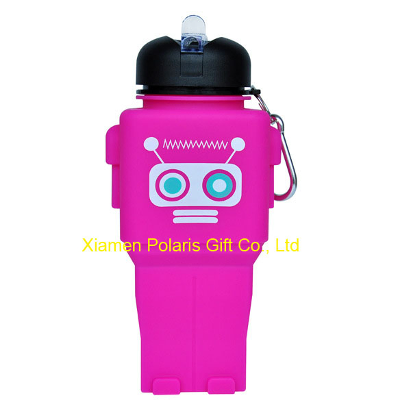 Promotional Robot Silicone Folding Water Bottle