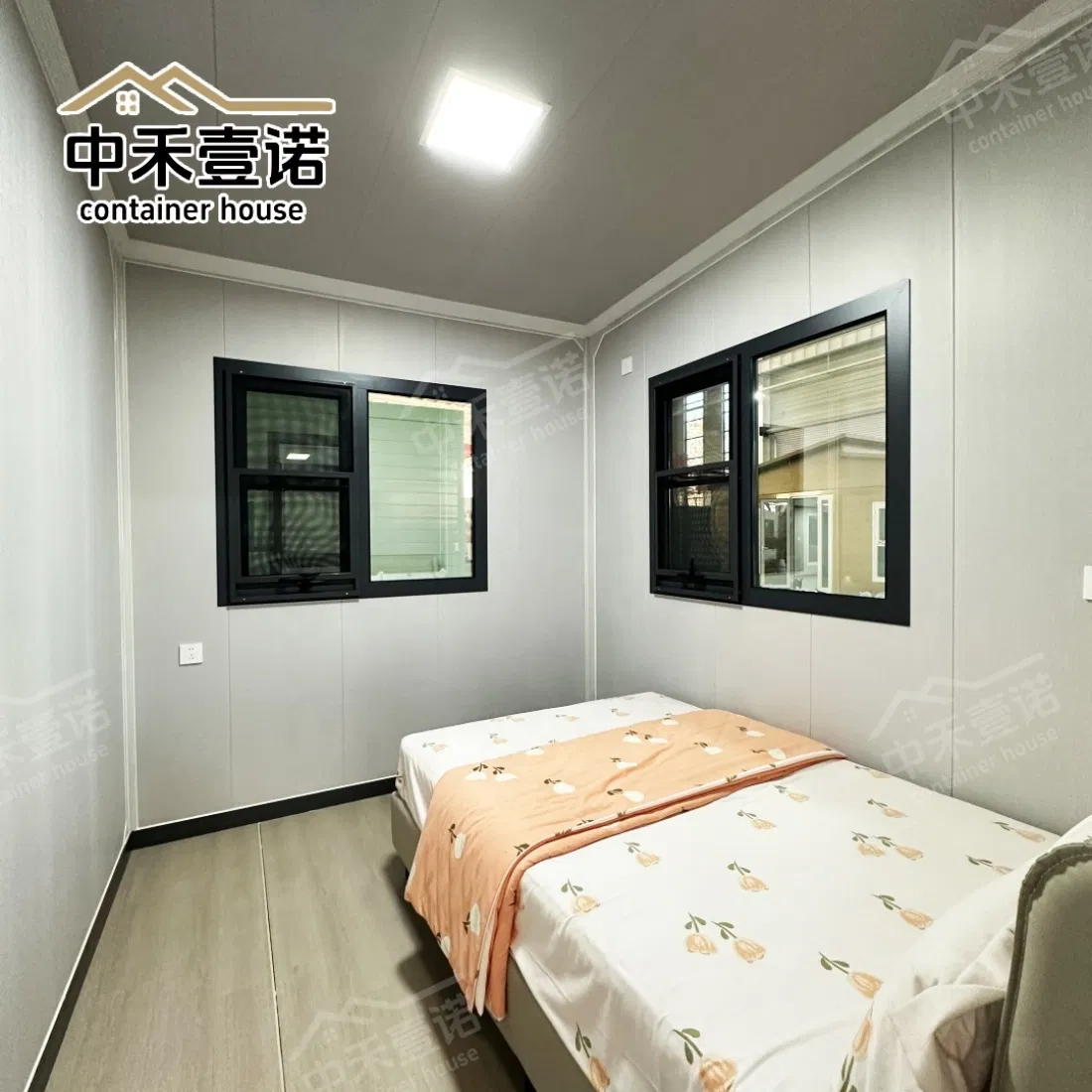 Sustainable Foldable Container House for Portable Toilet with Track Doors