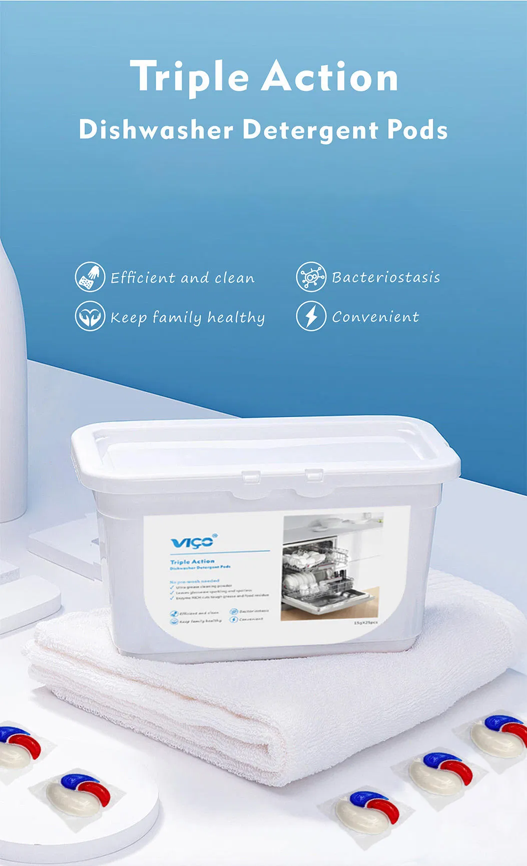 Eco-Friendly Dish Washing Detergent Tablets for Dish-Washing Machine
