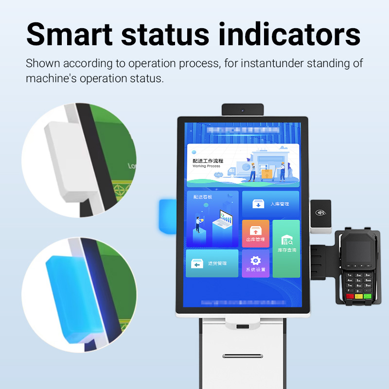 15.6 21.5 23.8 Inch Desktop Kiosk Touchscreen 47 Languages Restaurant Airport Self Service Payment Kiosk