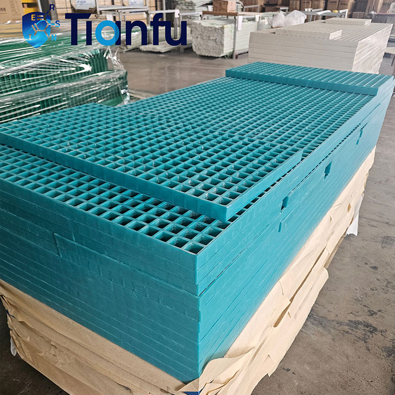 Customized FRP Grating Panel Supplier From China Lightweight Strong Mesh Flooring for Wastewater Treatment Plant Platform Cover