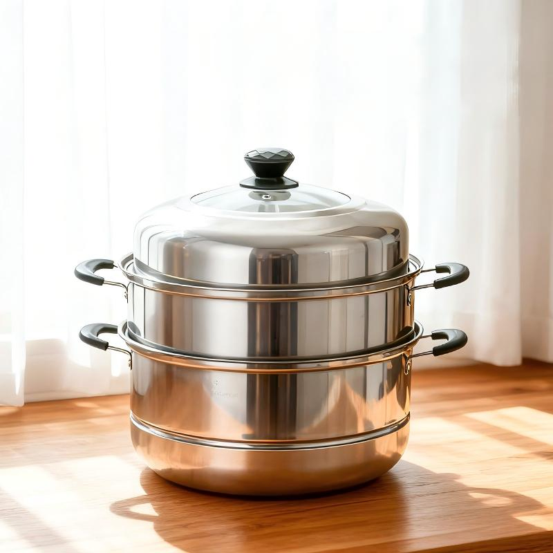 Cookware Kitchenware Houseware Product Versatile Stainless Steel Stock Pot with Lid for Everyday Meal Prep