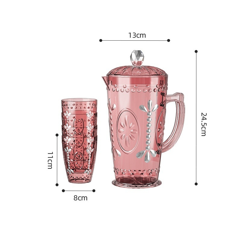 Пластиковый кувшин с крышкой и стаканами EZ30500, 2 л