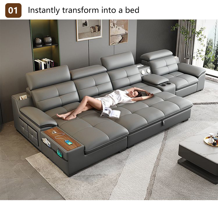 Диван кожаный раскладной с хранением набор для спальни