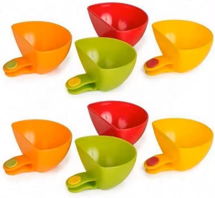 DIP Clip Bowl Plate Holder, Color Plastic Dish Chip Serving for Tomato Sauce Salt Veggie Vinegar Ketchup Chips