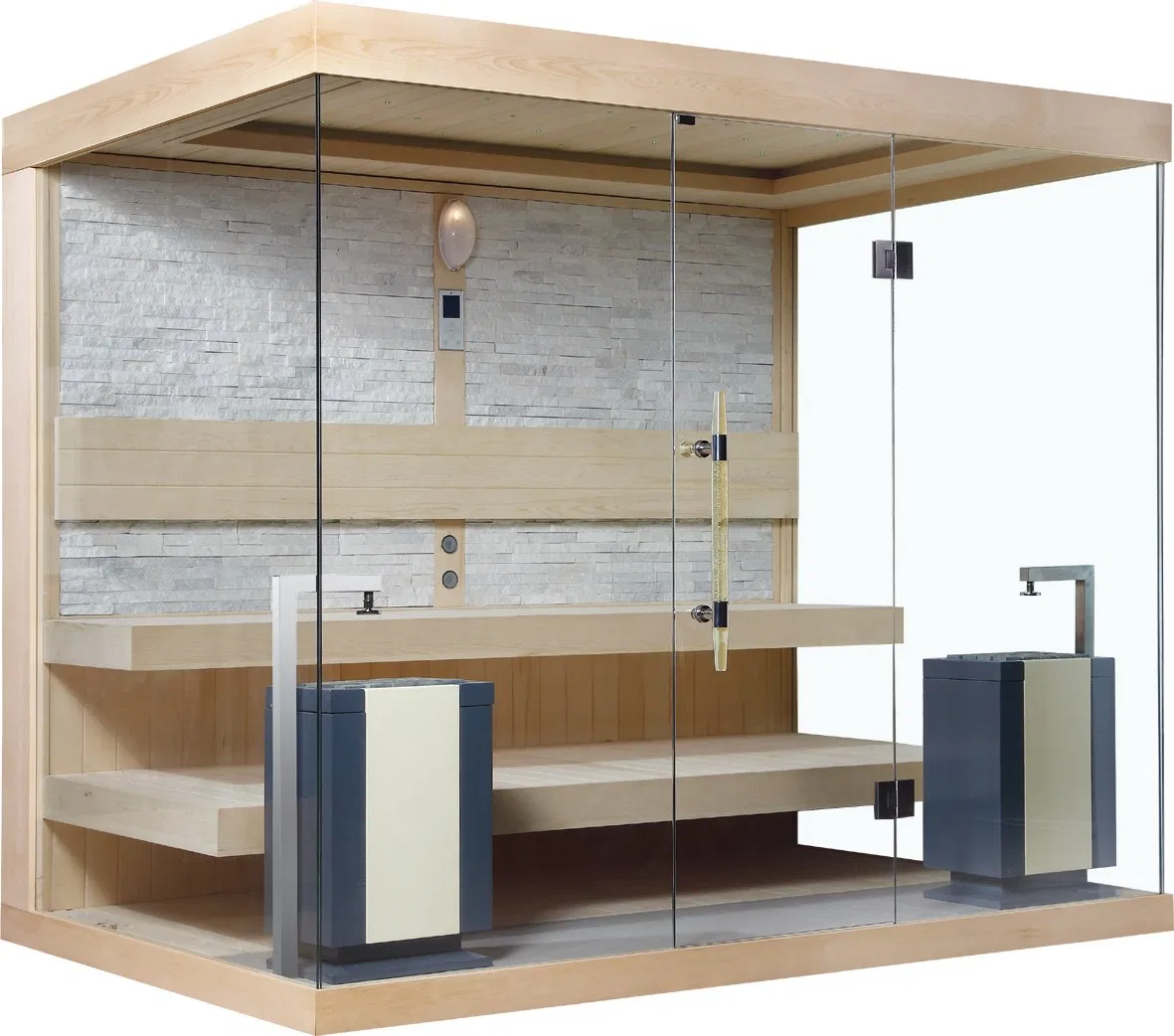 Люкс сауна из массива дерева с панелью управления