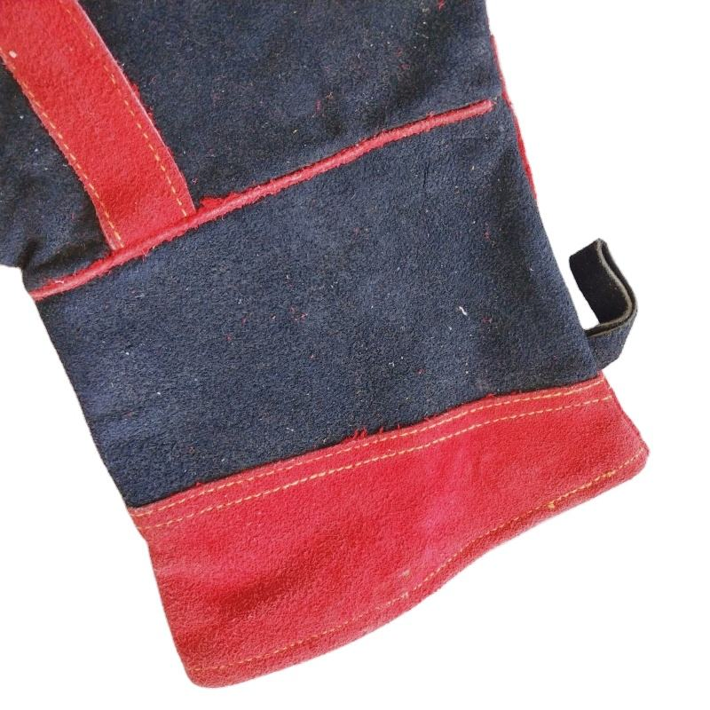Hot Sale Durable L35cm Outdoor Work Mitten Cowhide Heat Resistant Kitchen Baking Leather Mitts BBQ Gloves