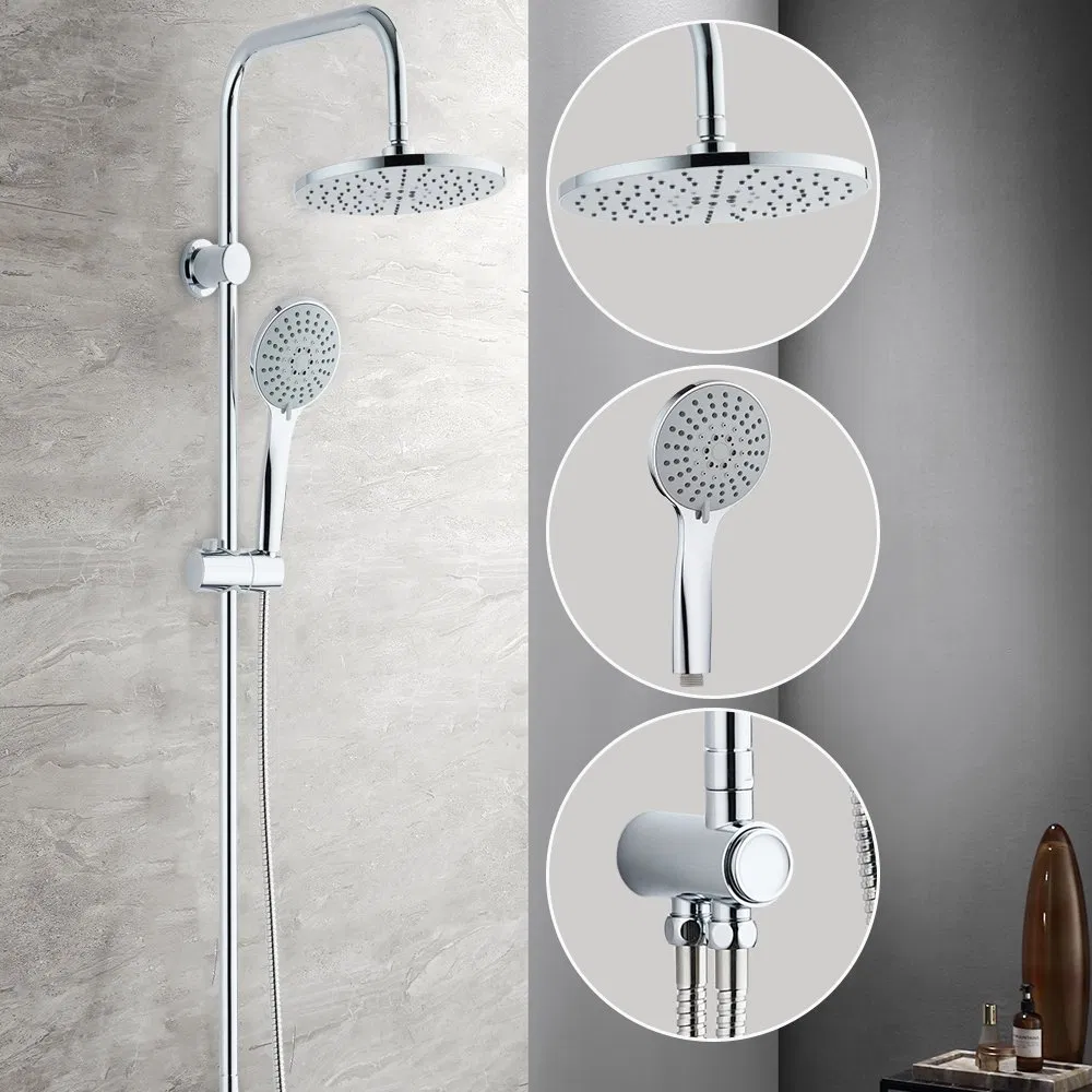 Bathroom Faucet Accessories Adjustable Wall Mounted High Pole Rain Shower Column Top Shower Head Set