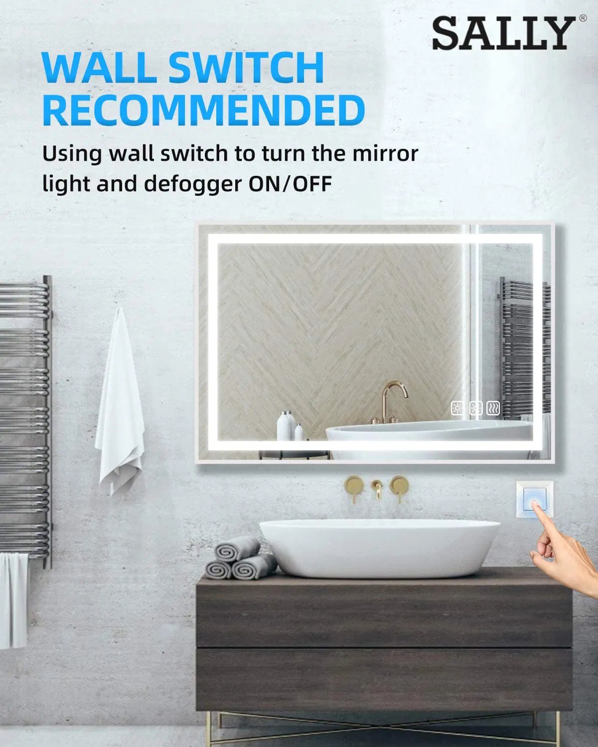 Modern Waterproof LED Vanity Mirror for Stylish Bathrooms