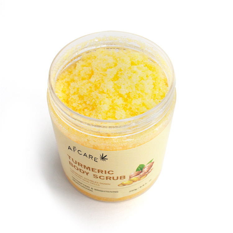 Private Label Exfoliator Sugar Salt Body Skin Care Turmeric Face Scrub