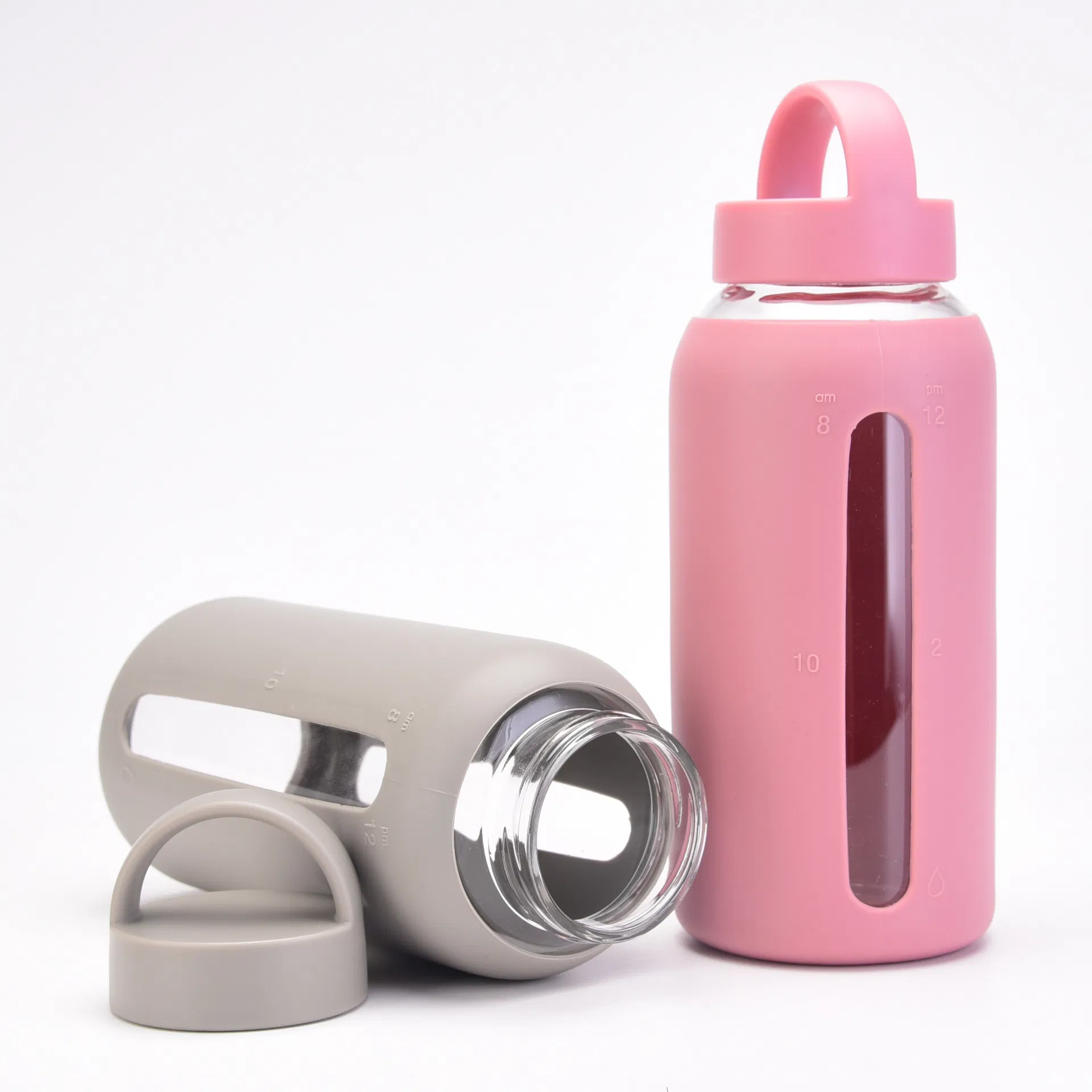 Large -Capacity Anti -Scalding Silicone Cover Glass Water Cup