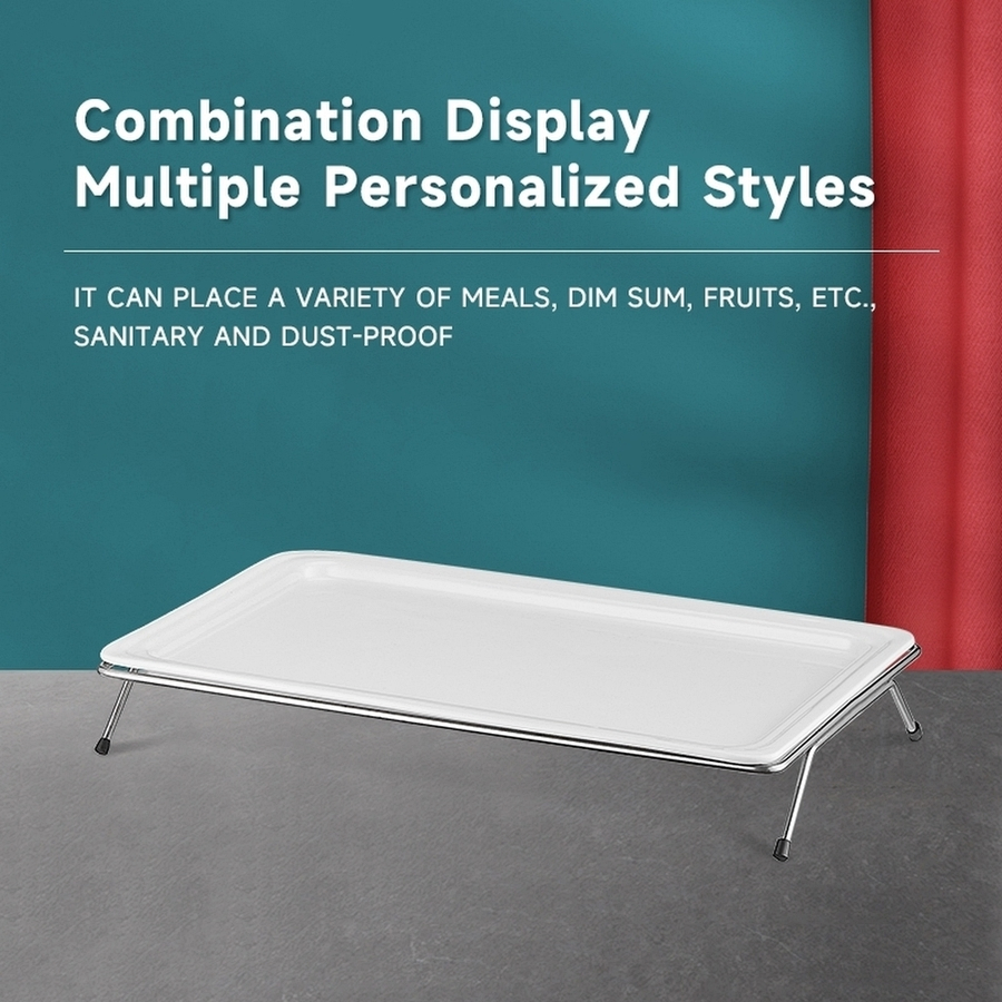 Easy Clean Single Grid Shallow Single-Layer Bakery Cake Display Stand