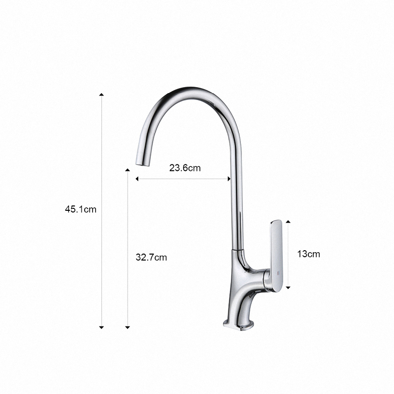 Elegant Designer Gooseneck Basin Faucet with Pull-Down Handle for Hotel Kitchens