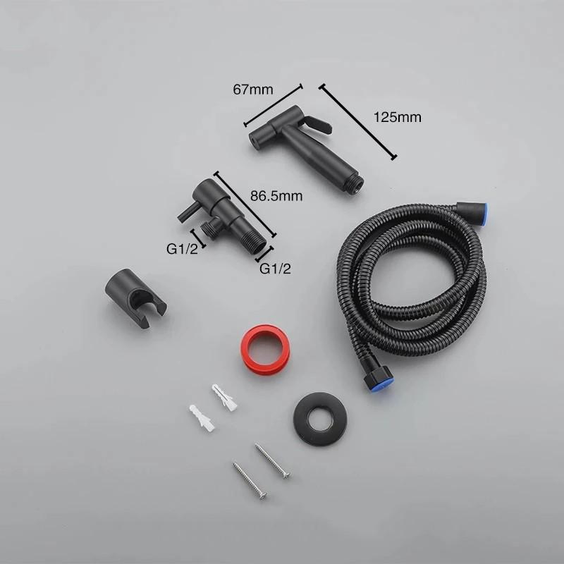 Ручной биде для унитаза Mooco, нержавеющая сталь, черный