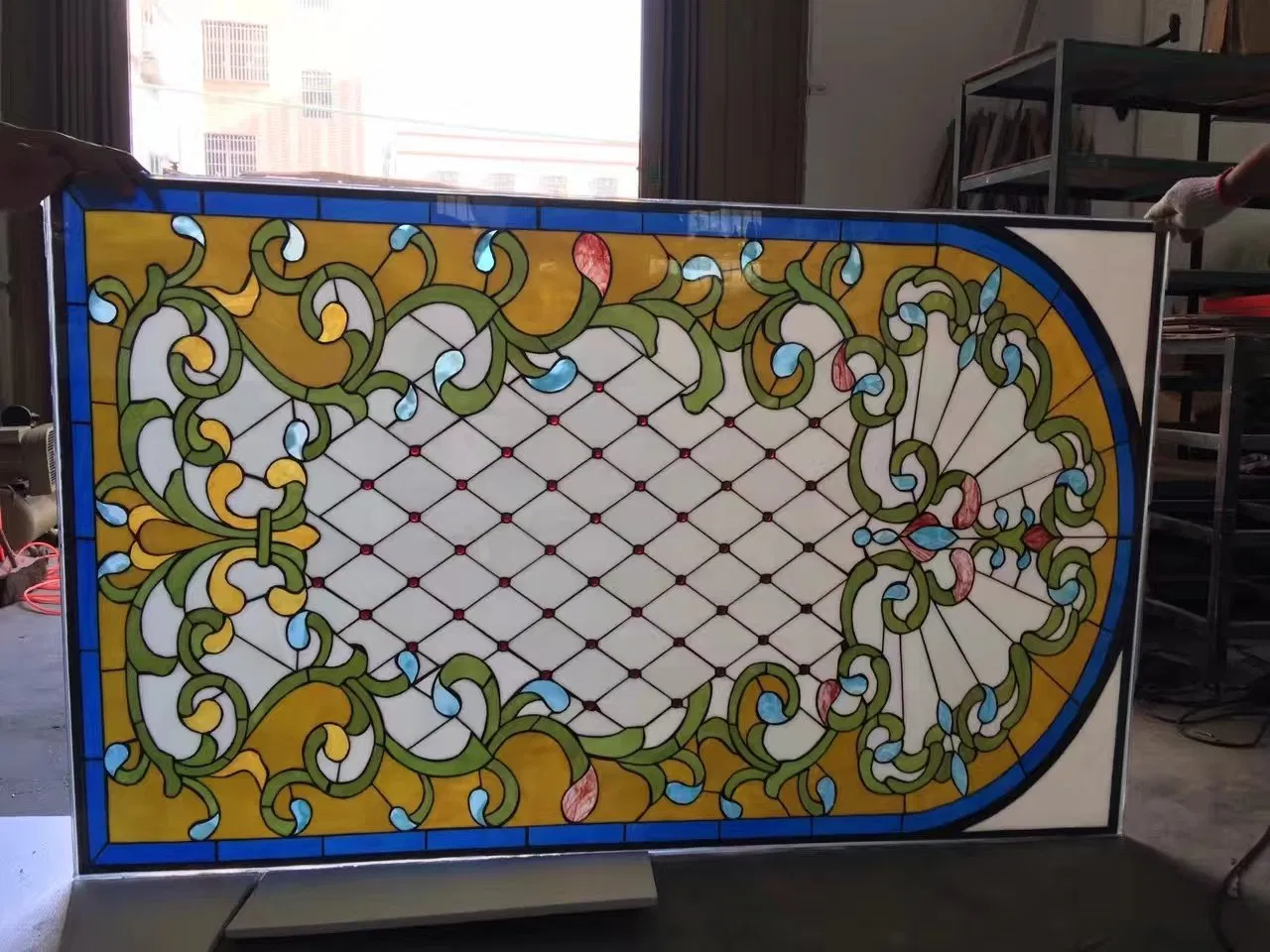 Custom Handmade Church Glass Tiffany Stained Glass Leadlight Window Panel