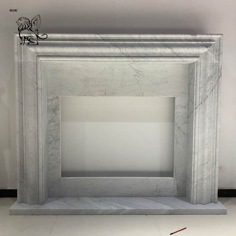 Large Villa Home Fireplace Surround Stone Mantel Modern Luxury Marble Fireplace Custom Factory
