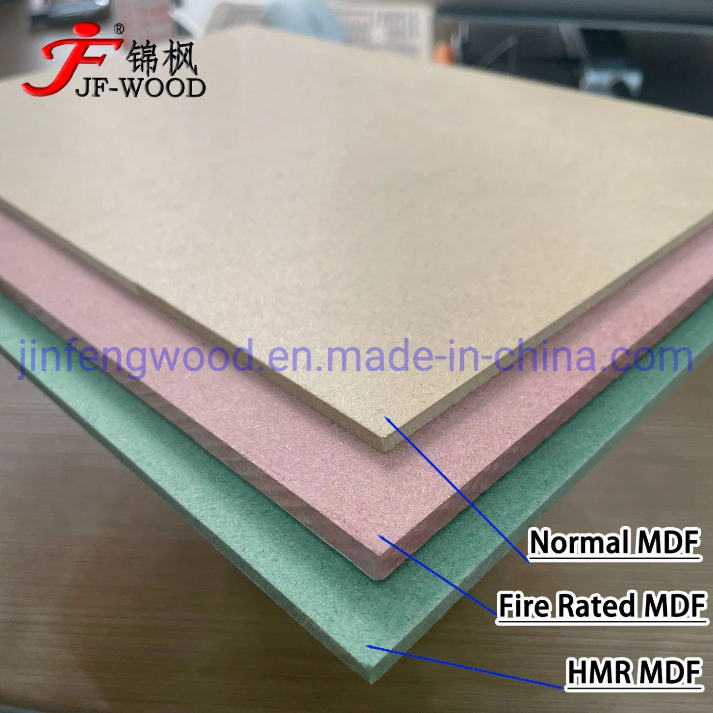 Fire Rated Hmr High Moisture Resistance MDF Waterproof MDF Normal MDF Raw MDF Board Plain MDF