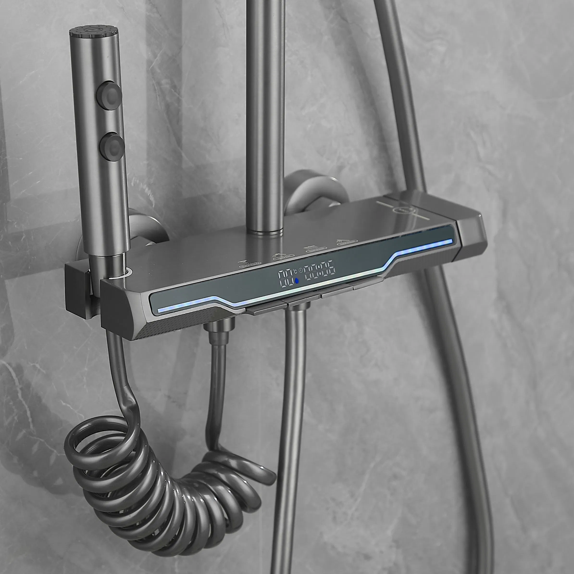 Bathroom Shower Set Shower Head with LED Light Smart Beautiful Faucet Rain Shower