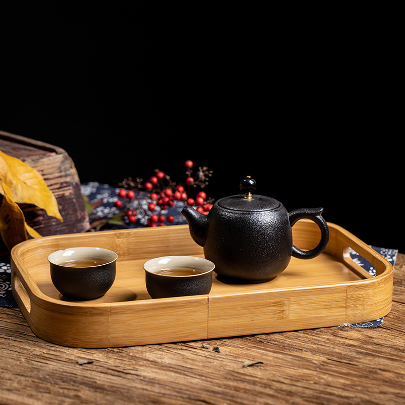Elegant Bamboo Tea Set Tray for Stylish Gatherings and Events