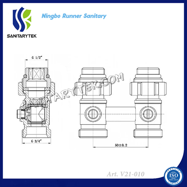 2-Pipe Straight Thermostatic Radiator Valve for Panel Radiators (V21-010)