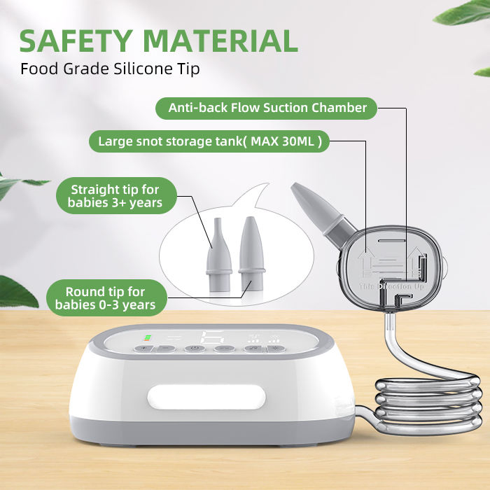2000mAh Split Nose Sucker Food Grade Silicone Electric Baby Nasal Aspirator