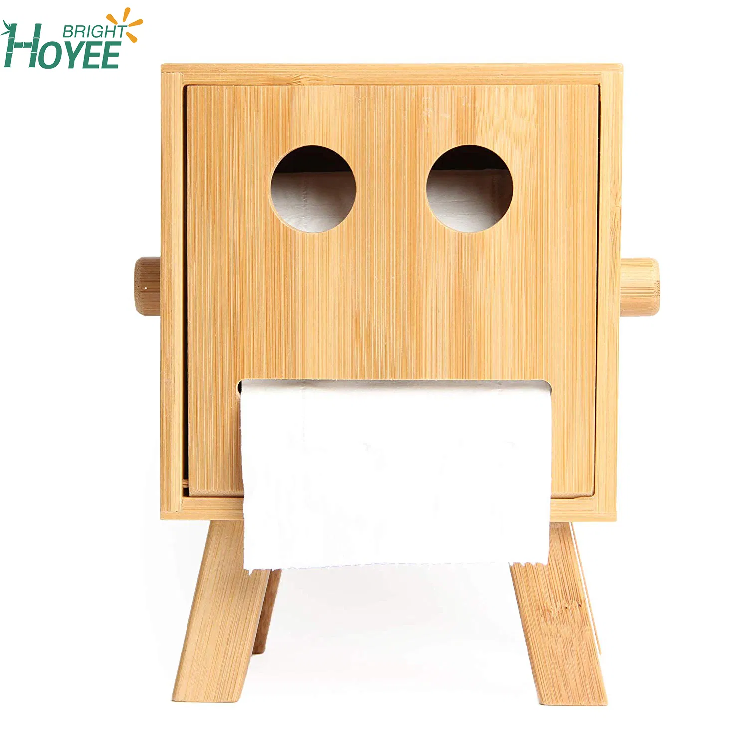 Eco-Friendly Fashion Toilet Paper Holder Creative Robot Style Bamboo Bathroom Smiley Face Tissue Box Cover