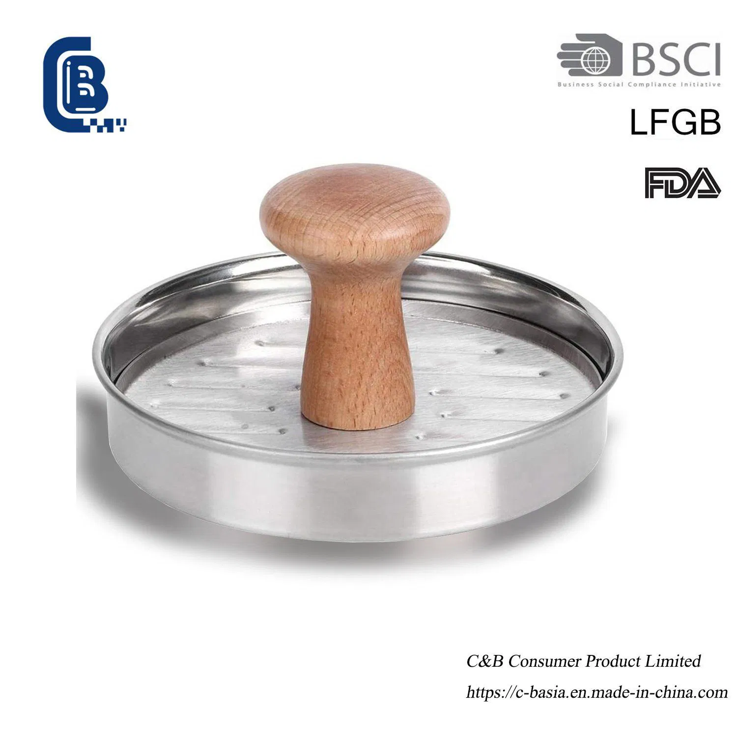 Double-Lattice Non-Stick Stainless Steel Hamburger & Steak Press