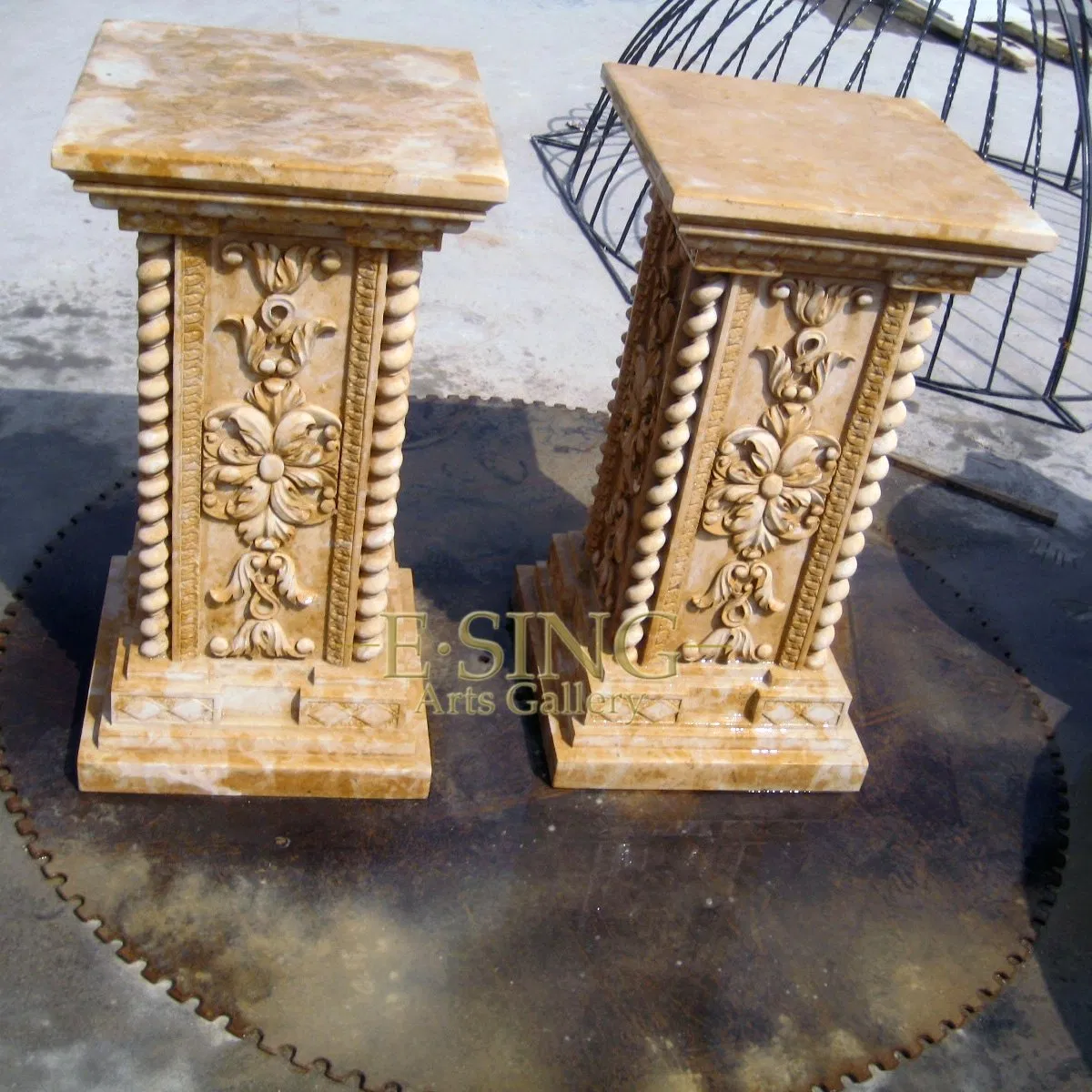 Custom Natural Stone Roman Hand Carving Marble Pillar