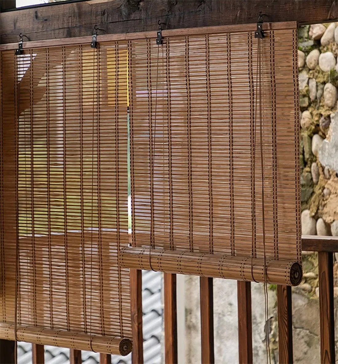 Home Decorate Bamboo Shades Waterproof Roller Shades Living Room Window Blinds
