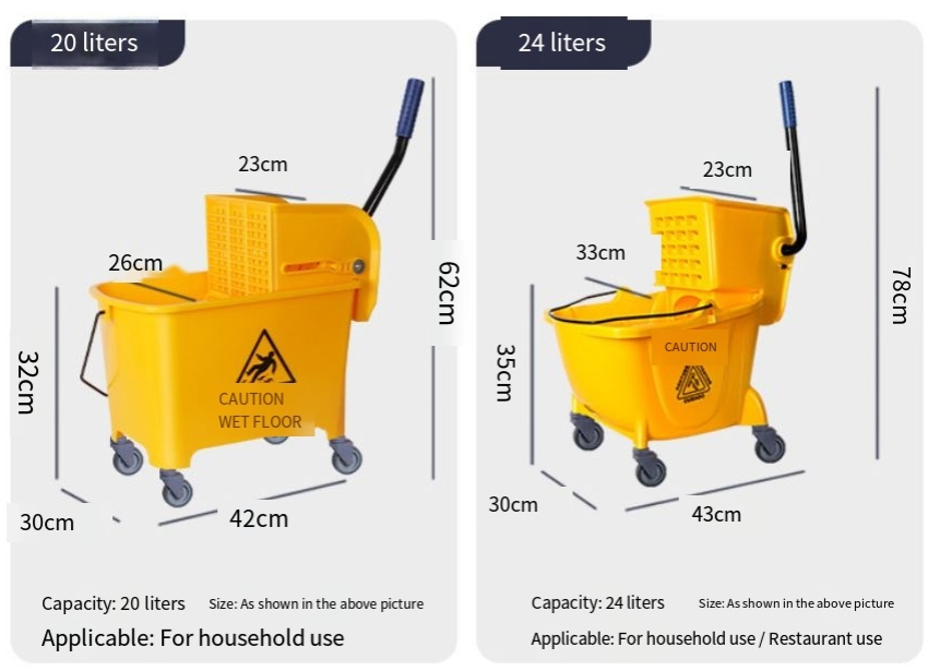 Hot Selling Industrial Mop Bucket Hand-Free Mop Water Extraction Cart