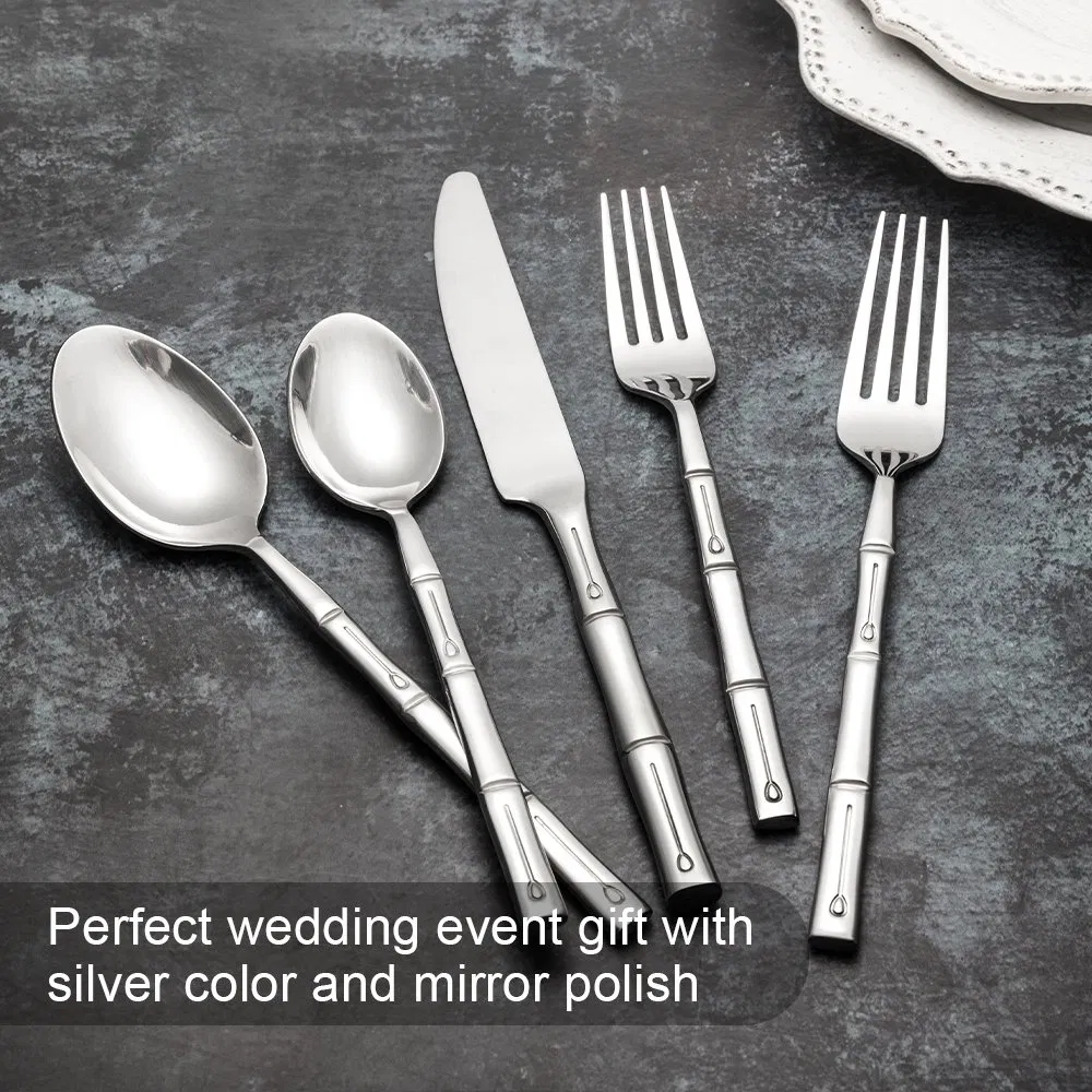 High Quality Silver Stainless Steel Cutlery Set for Wedding Hotel Restaurant