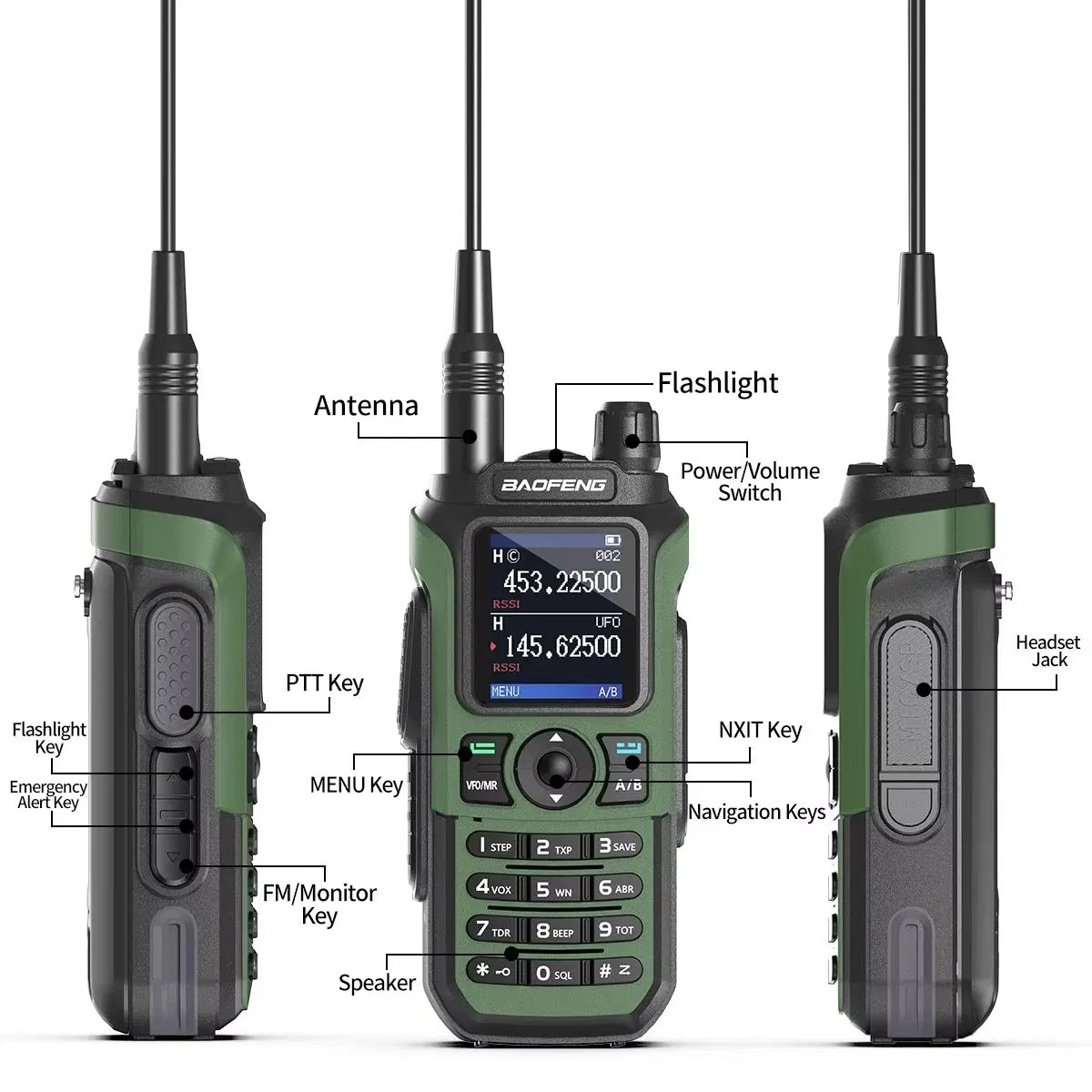 Walkie Talkie Baofeng UV-21 PRO V2 Tri-Band Communication Radio